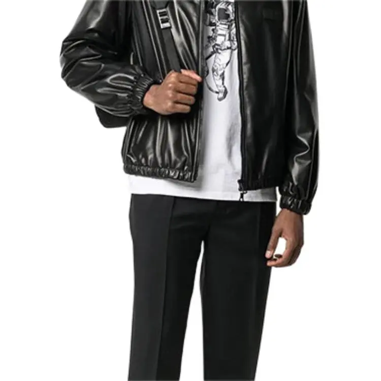 Valentino Leather Jacket Men's Black-4