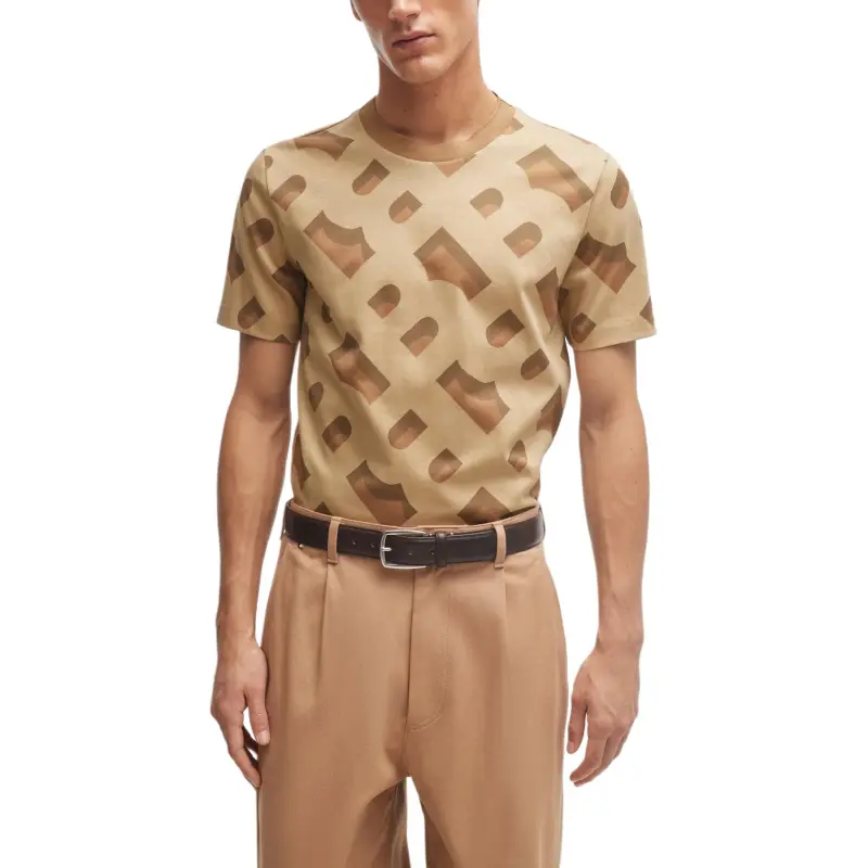 HUGO BOSS Monogram jacquard Short sleeve T shirt-4