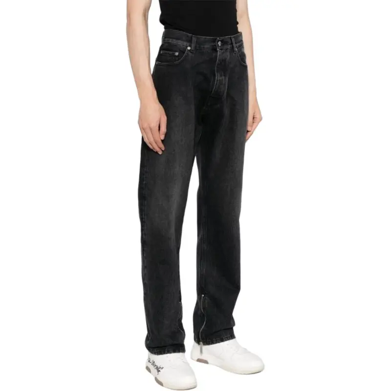 OFF WHITE Zip detail Straigh leg Jeans-3