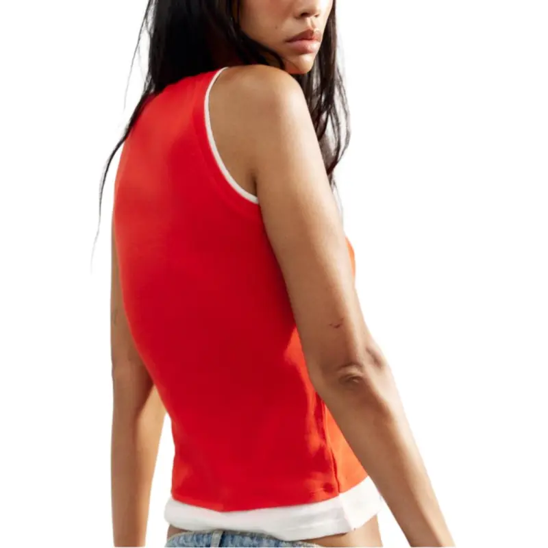 ZARA Tank Tops Women's Deep Red-3