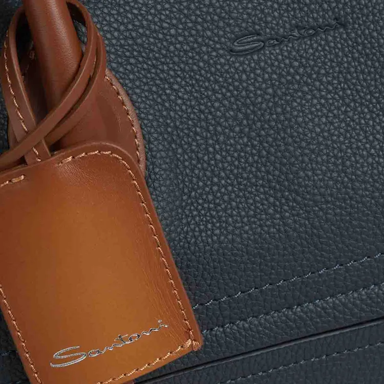 Santoni Leather Travel Bag-4