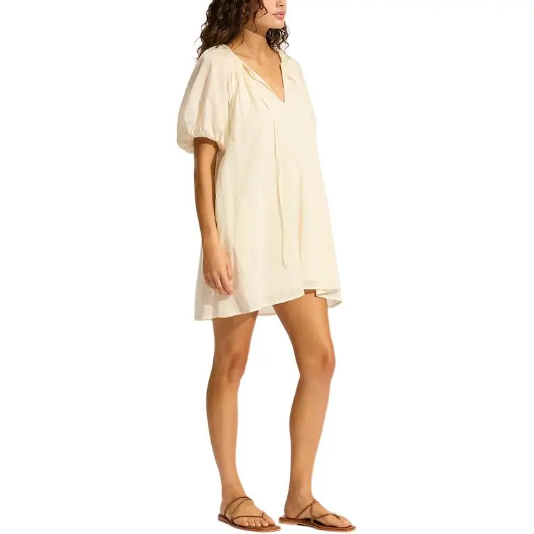 SEAFOLLY Short Sleeved Dress Women's Beige-1