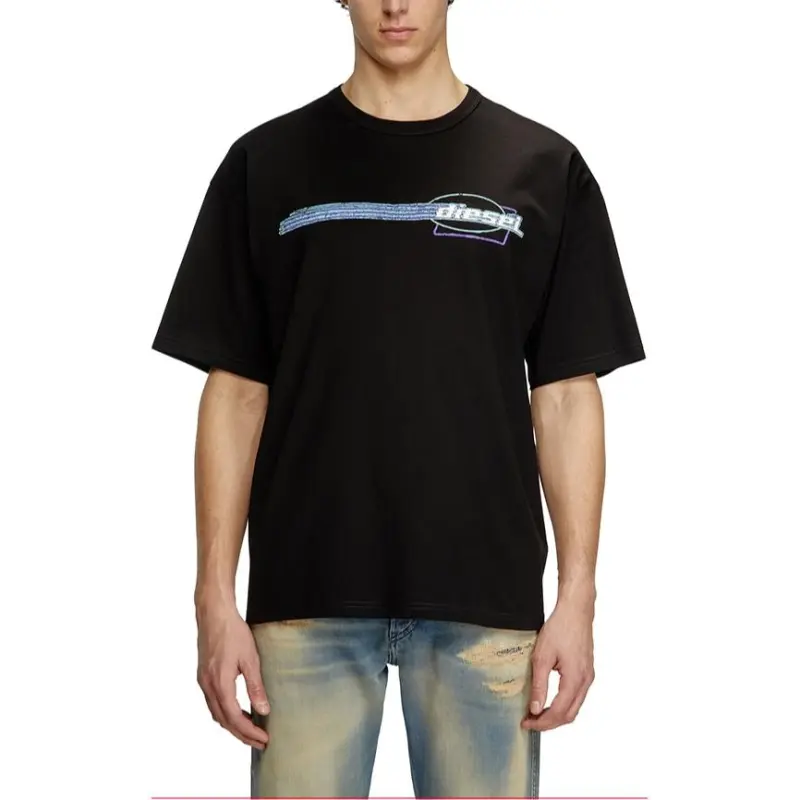 DIESEL Flocked logo T shirt-1