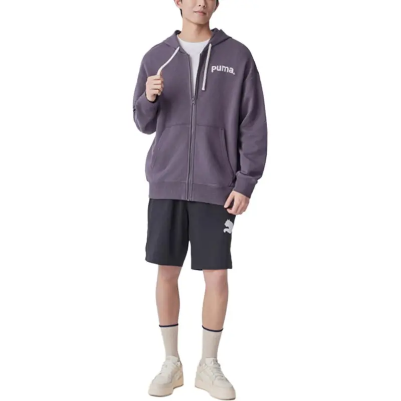 PUMA TEAM FZ HOODIE TR Sweatshirt Unisex Charcoal Black-1