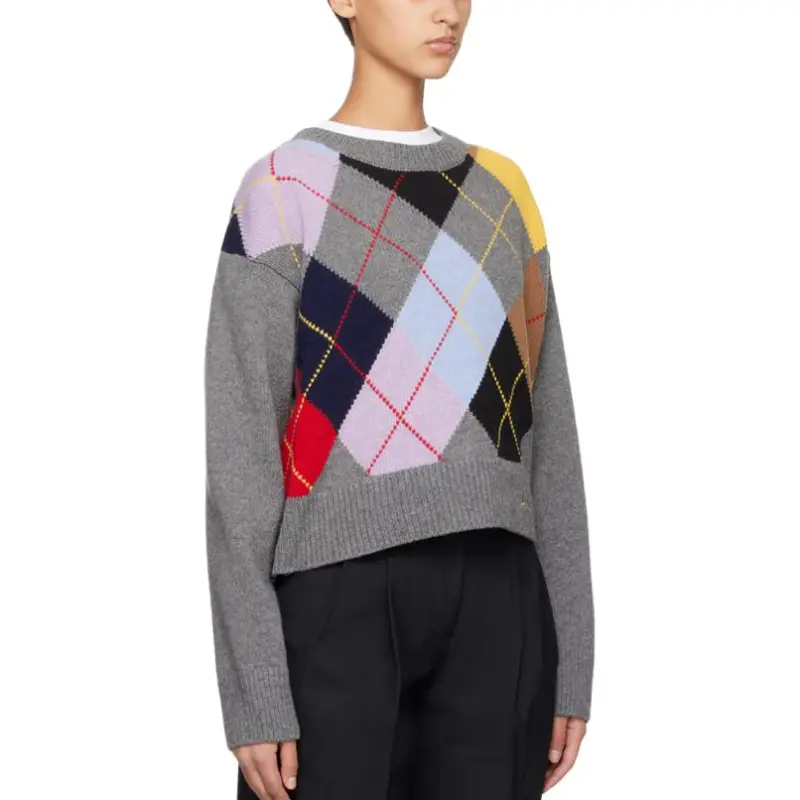 GANNI Harlequin Printed Oversized Pullover-3