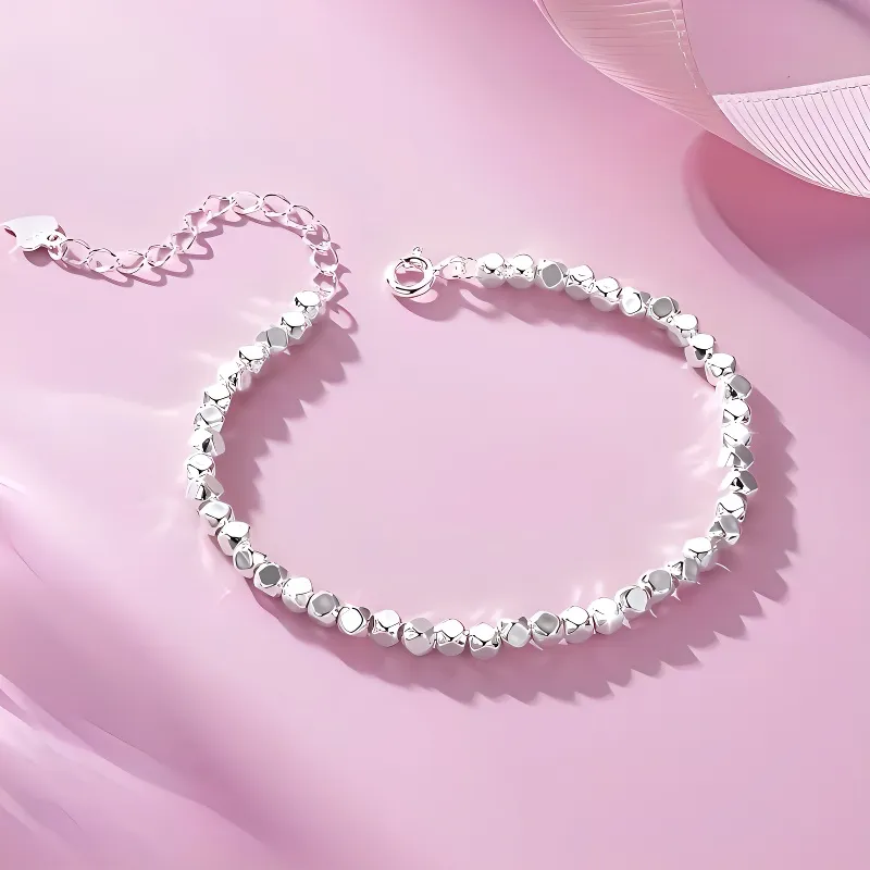 NICE CODE 925 Sterling Silver Bracelets Women's-2