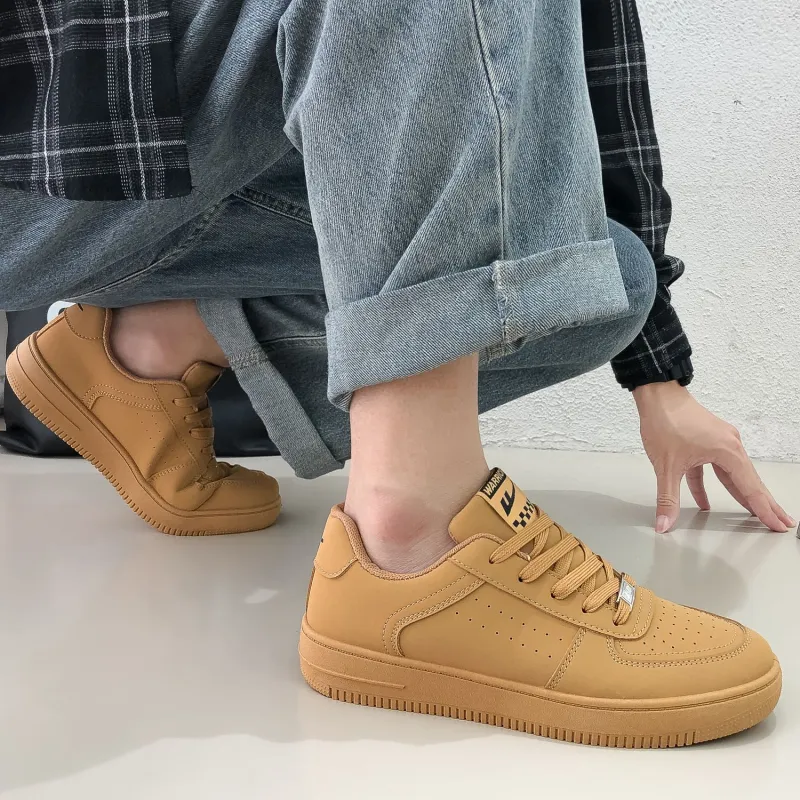 Warrior Anti Slip Wear Resistant Low Top Skateboard Shoes Men's Earth Yellow-6