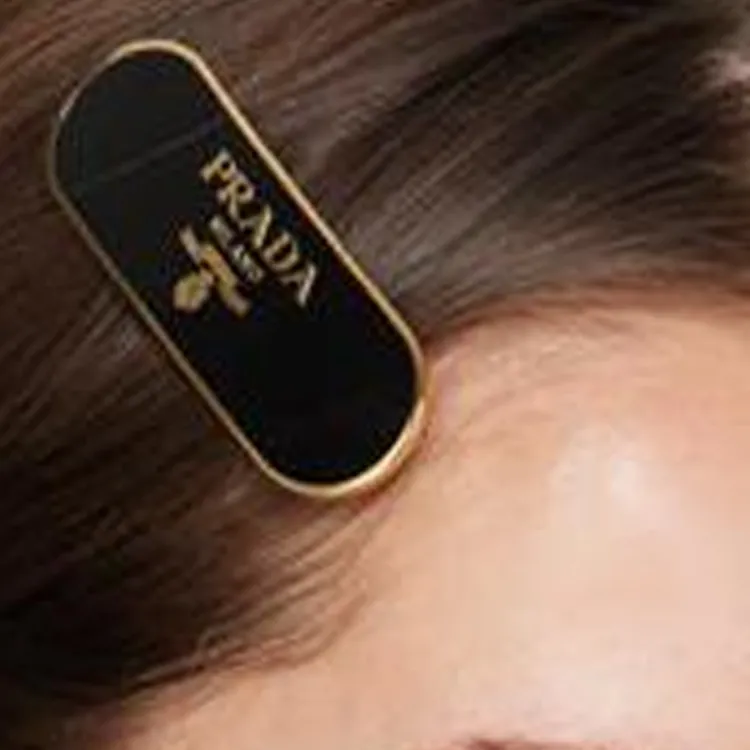 PRADA Metal Hair Clips Women's Black-2
