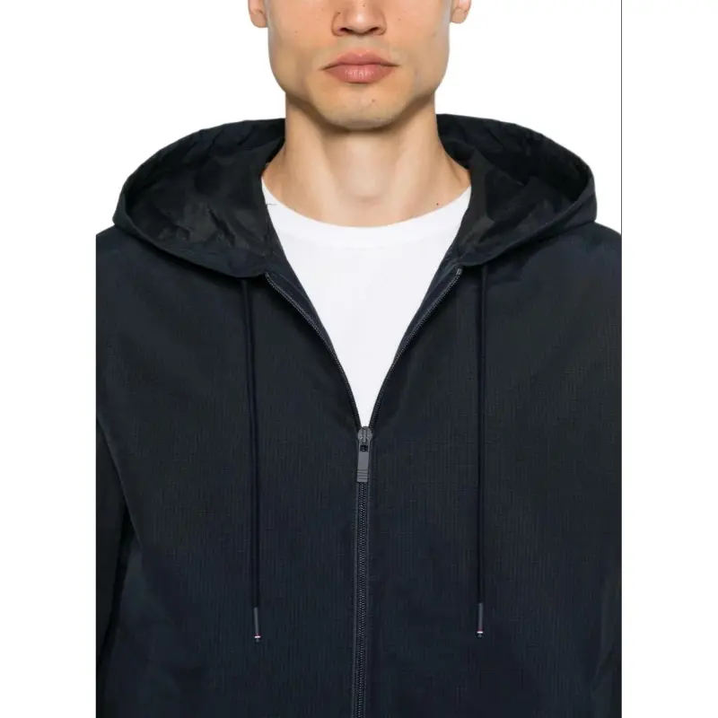 THOM BROWNE Zip up Ripstop Hooded Jacket-4