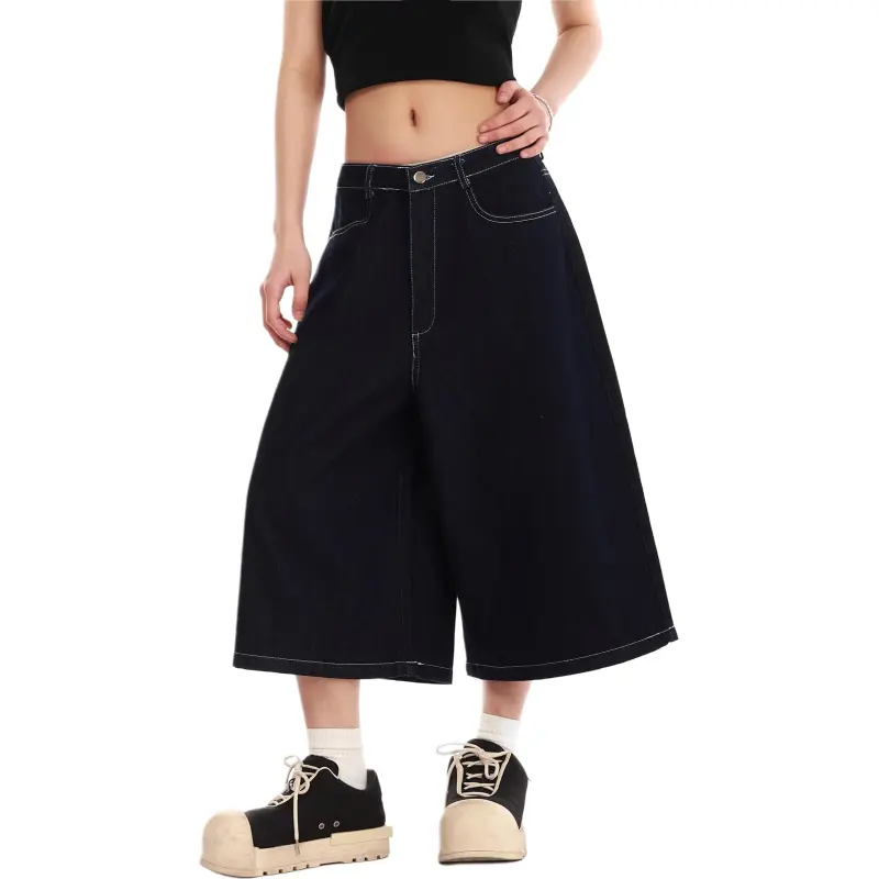 VINMUK Denim Shorts Unisex Blue-3