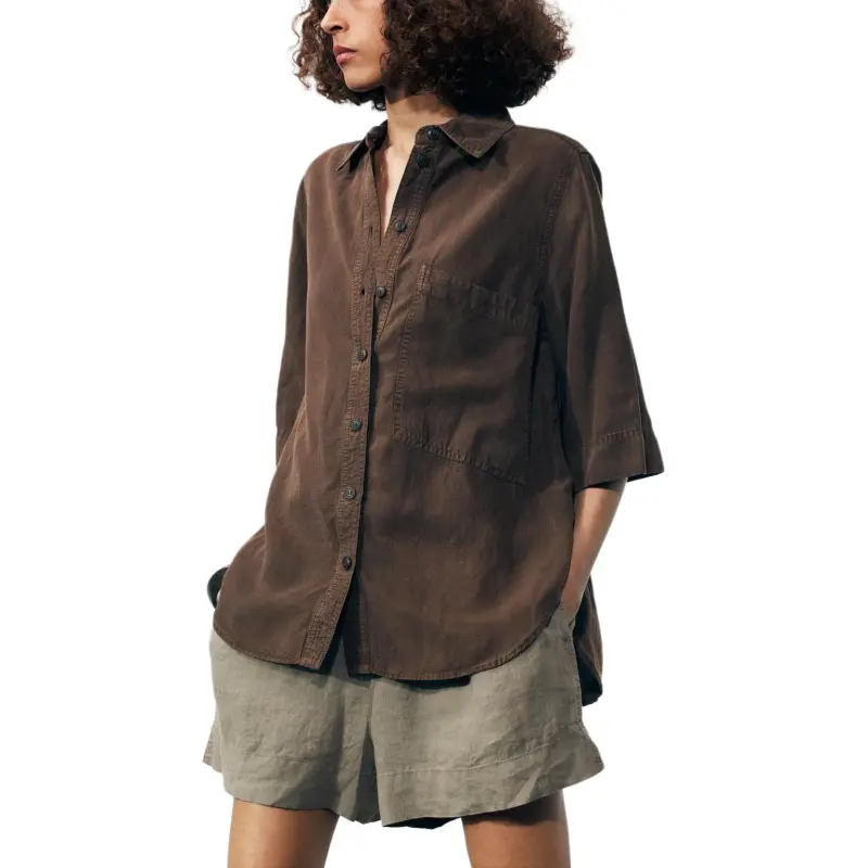 ZARA ZW Series Shirt Women's Brown-4