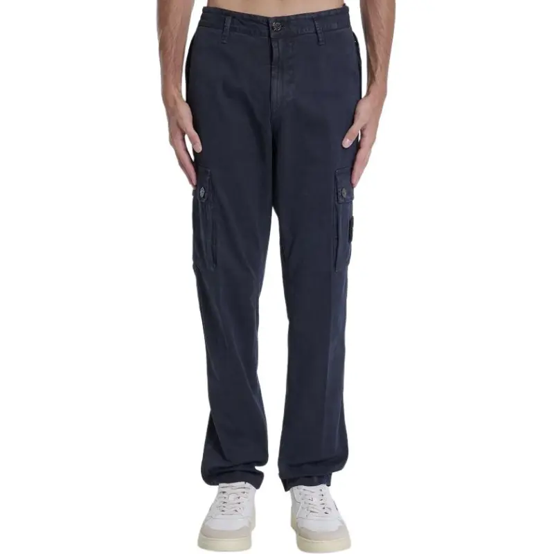 STONE ISLAND Logo Patch Tapered Leg Pants-3