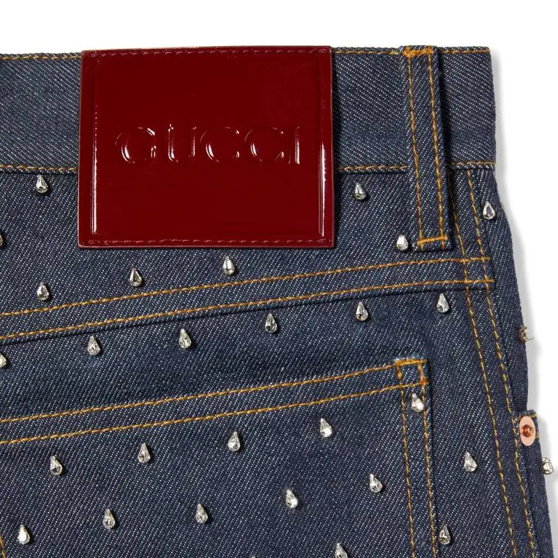 GUCCI Jeans Men Blue-14