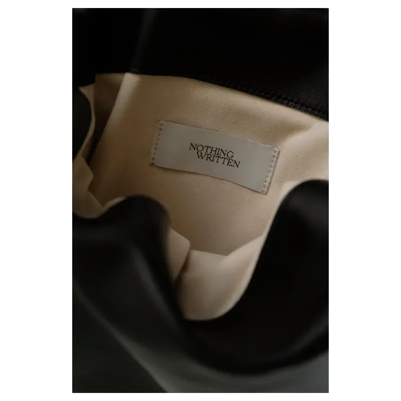 NOTHING WRITTEN Sheepskin Shoulder Bag Large Size Women's Black-4