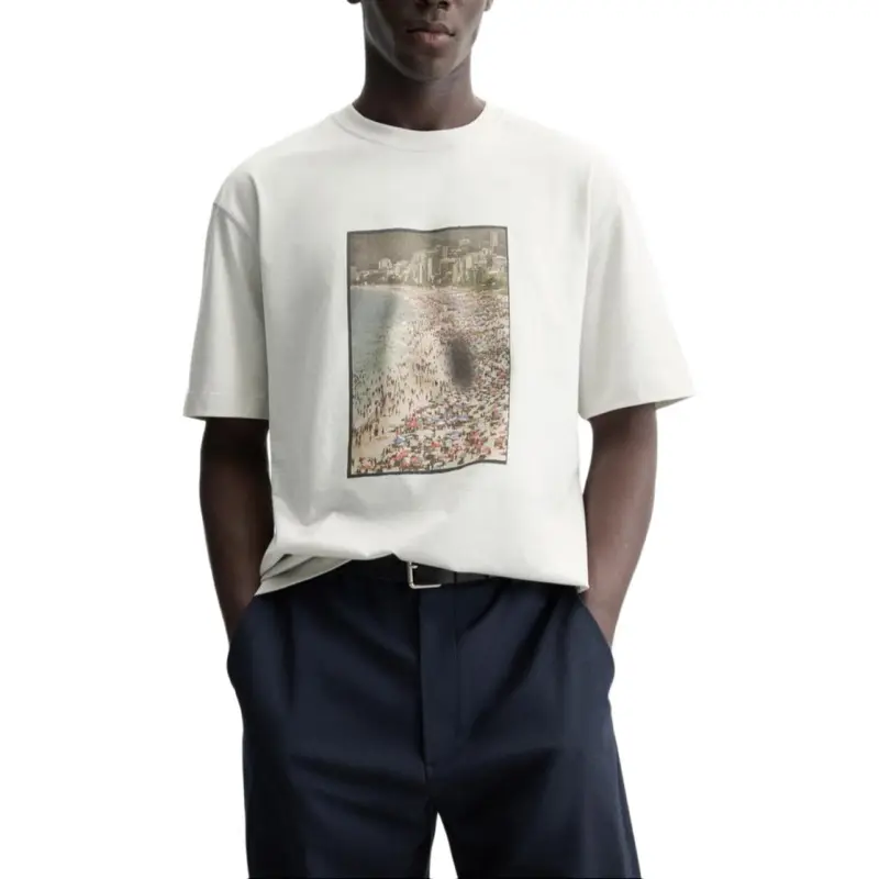 ZARA T Shirts Men Pearl Gray-6