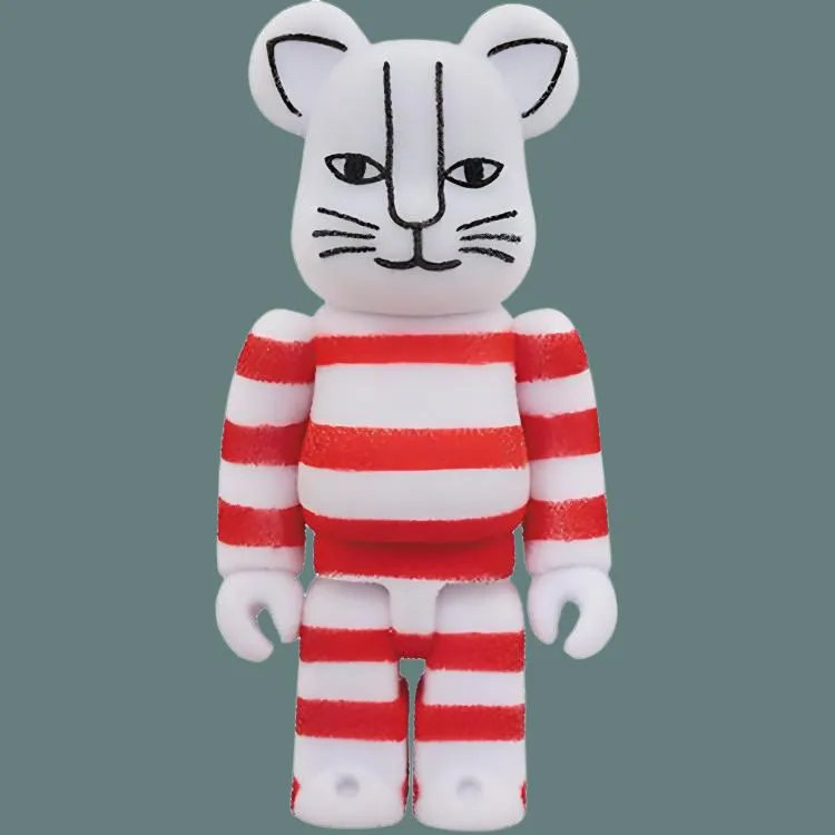 BE@RBRICK Mikey Flocky Ver. White/Red-1