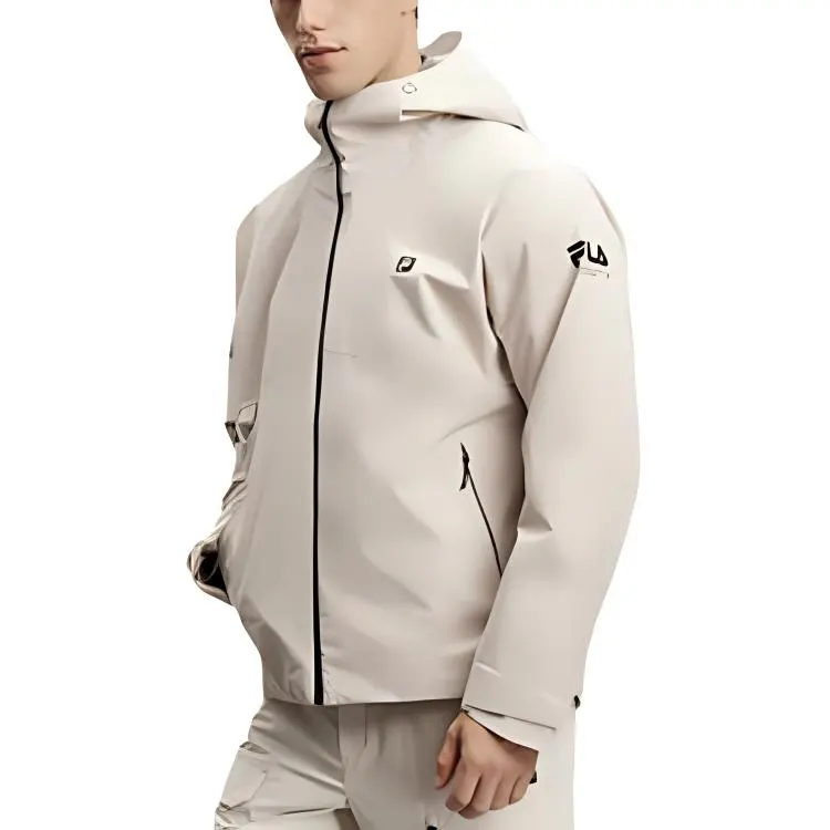 FILA Waterproof And Windproof Windbreaker Jacket Men's Manor Gray-3