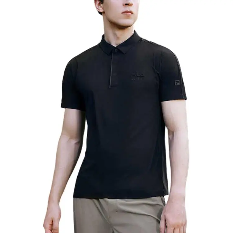 FILA Tennis Polo Shirts Men Black-3
