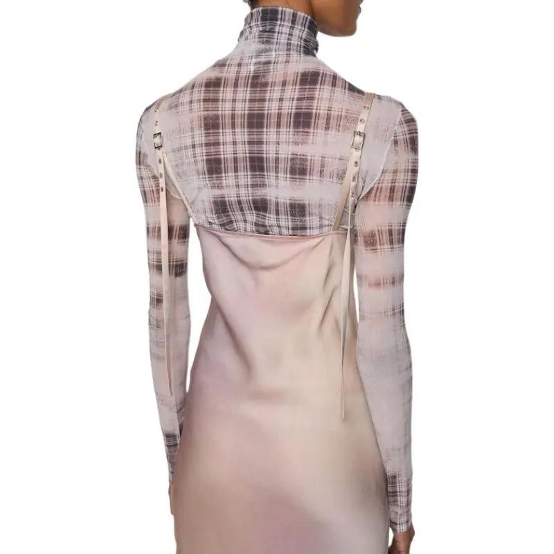 Acne Studios Elegant Silk Sling Dress Multi Pink-4