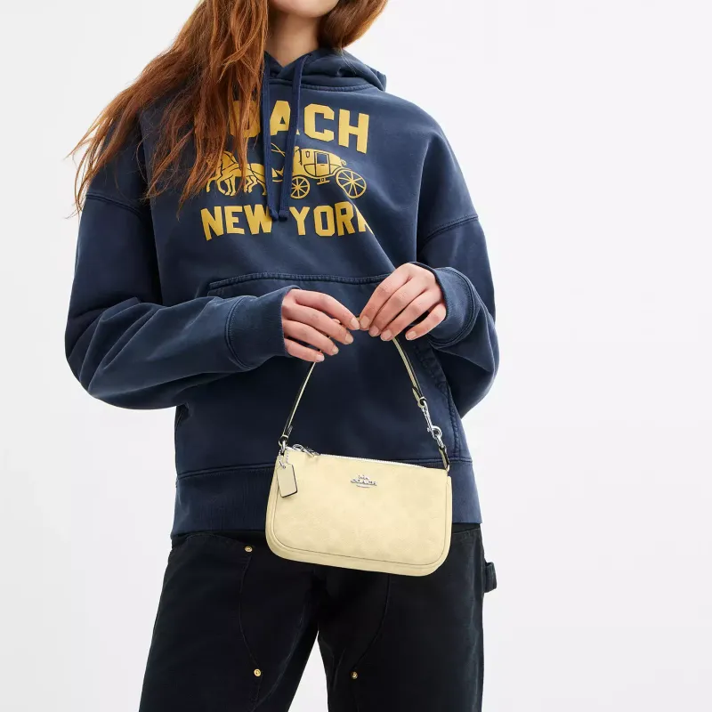COACH Nolita Coated Canvas Handbag Mini Women's Yellow-4