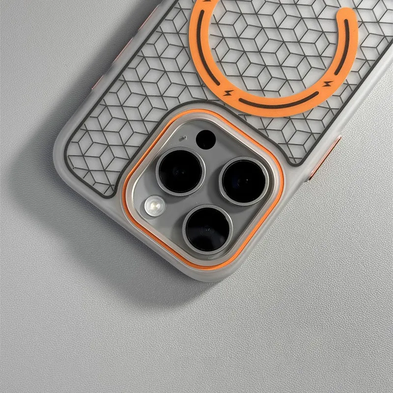 Wei Xin Acrylic Material Maze Plaid Magnetic Phone Cases Compatible With IPhone 16/15 Pro Max/Apple 13/14 Pro/Max-2