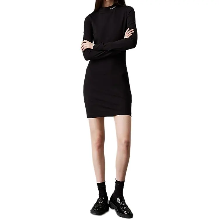 CALVIN KLEIN Long Sleeved Dresses Women's Black-1