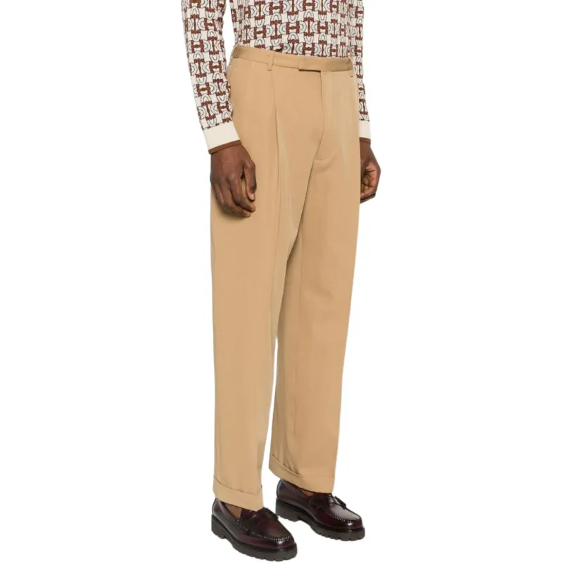 GUCCI Pleat detailing Tailored Wool Trousers-6