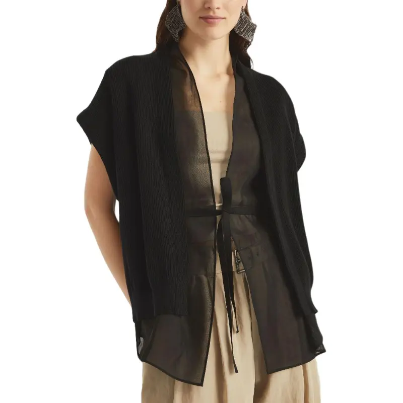 Brunello Cucinelli Layered Tied Waist Cardigan-3