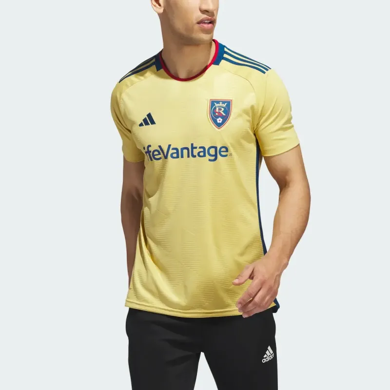 Adidas Real Salt Lake Soccer Jerseys Men Yellow Iron Ore-3