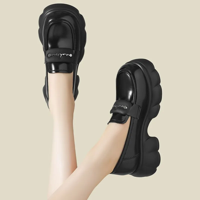 JOSINY Loafers 5.5cm Women's Black/Ecru-4