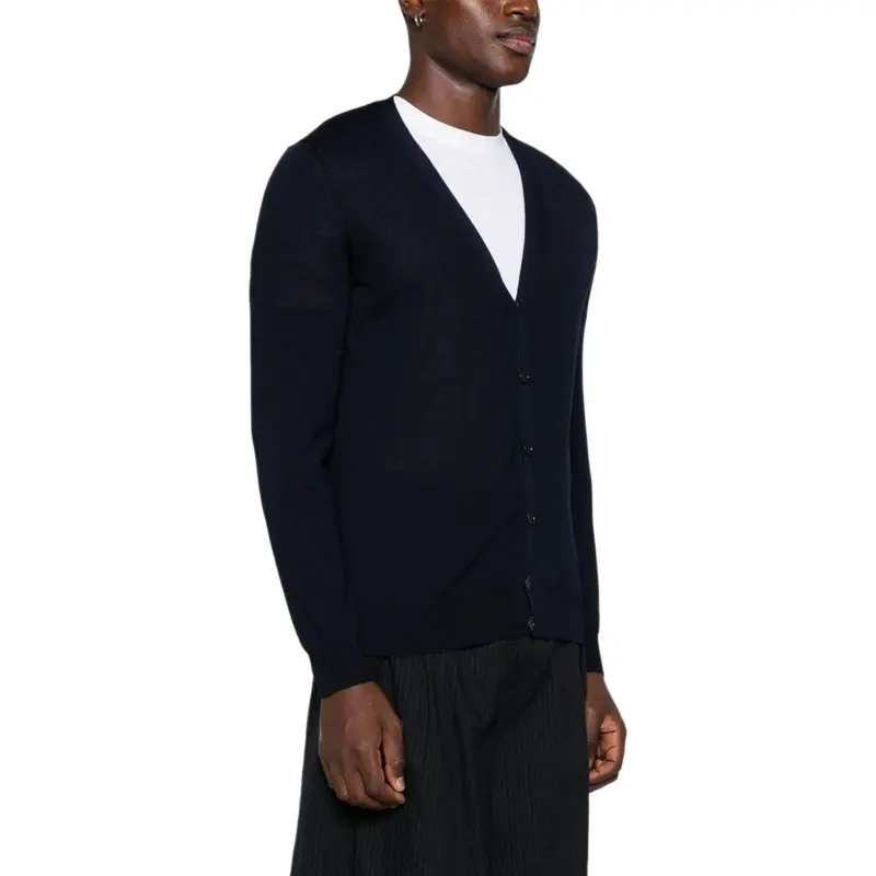 FENDI Ff Embossed V Neck Buttoned Cardigan-2