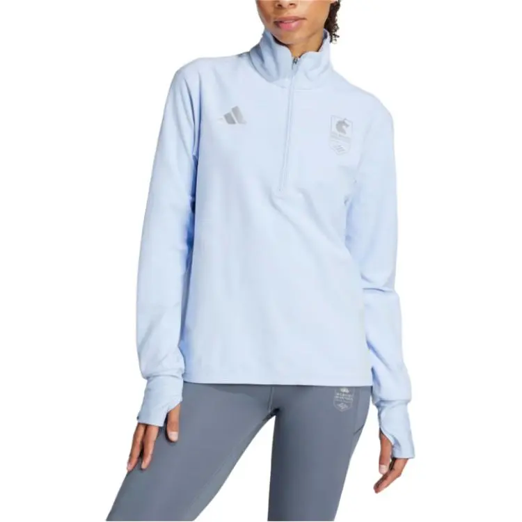 Adidas Free Shipping With AdiClub Boston Marathon® 2025 Own The Run 1/2 Zip Tee-1