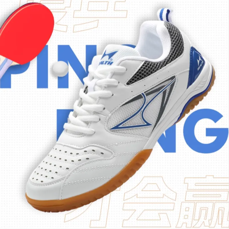 HEALTH Cushioned Slip-Resistant Low-Top Training Shoes Unisex White Blue-3