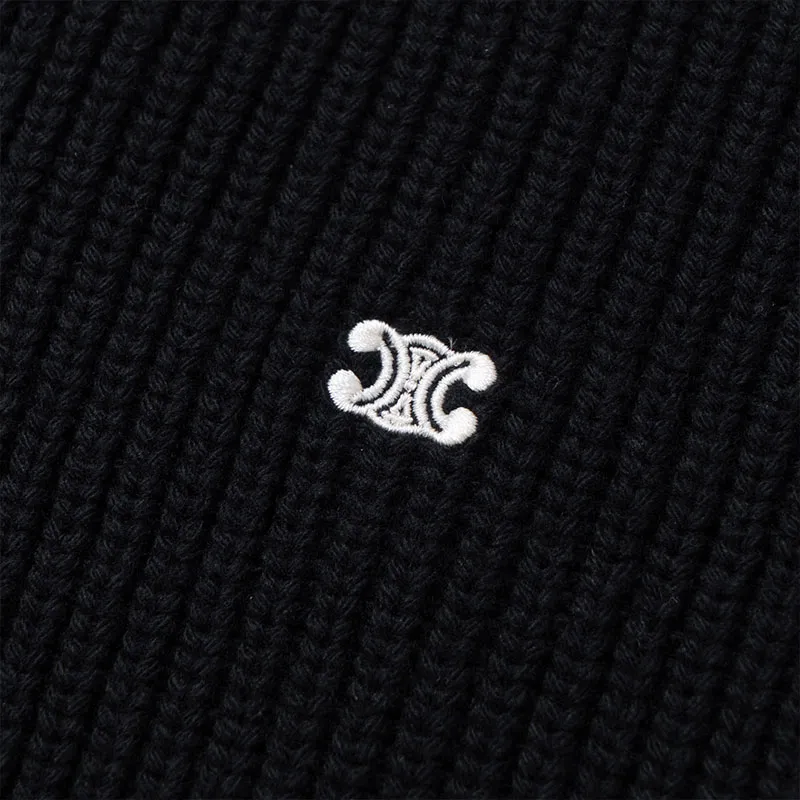 CELINE Triomphe Trucker Sweater In Ribbed Wool-4