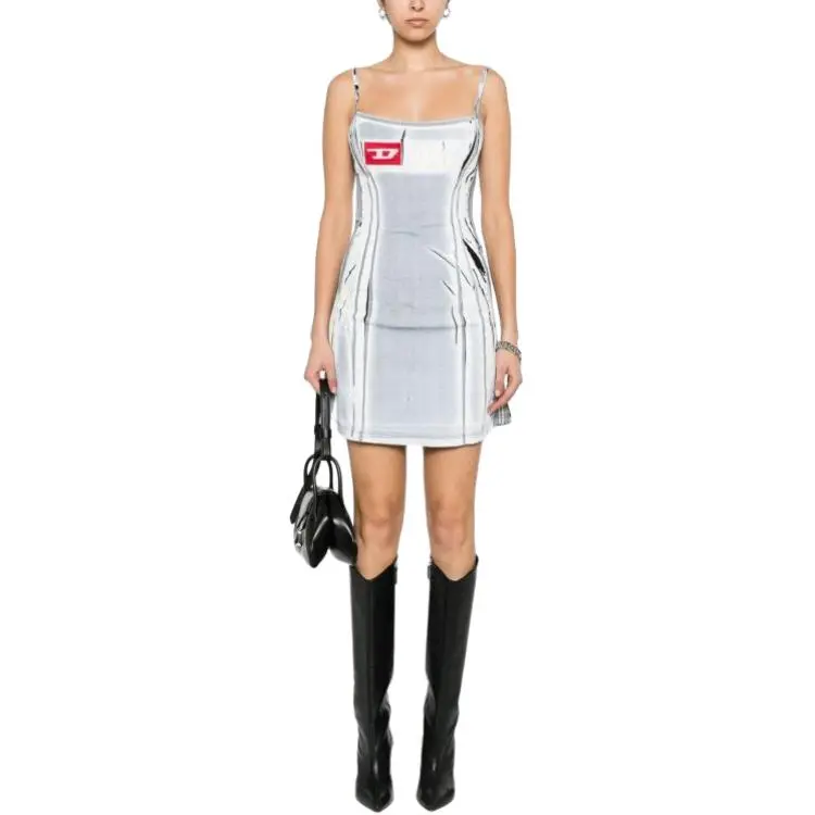 DIESEL Slip Dresses Women's Silver-3