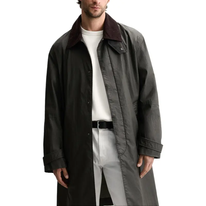 ZARA Trench Coat Men's Dark Khaki-2