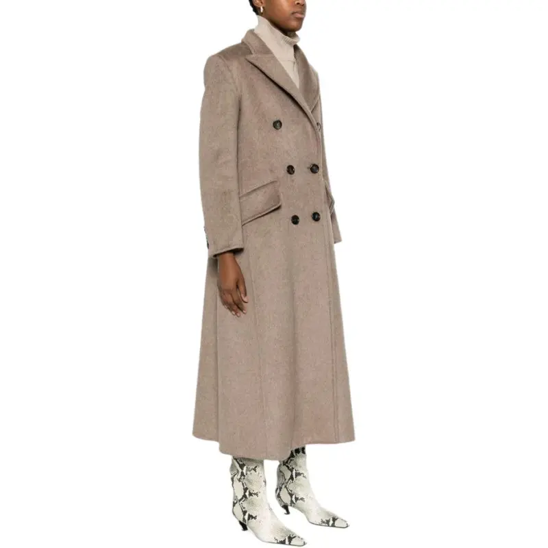 MaxMara Double-Breasted Long-Sleeved Coat-4