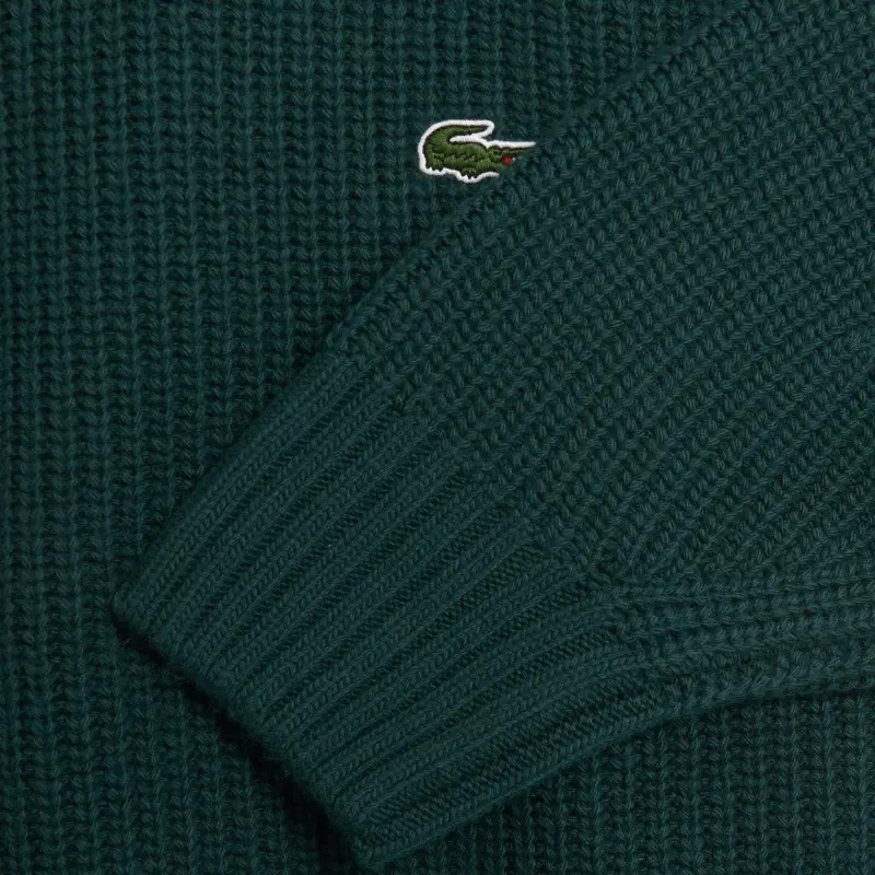LACOSTE Logo Embroidered Crewneck Knitted Jumper-3
