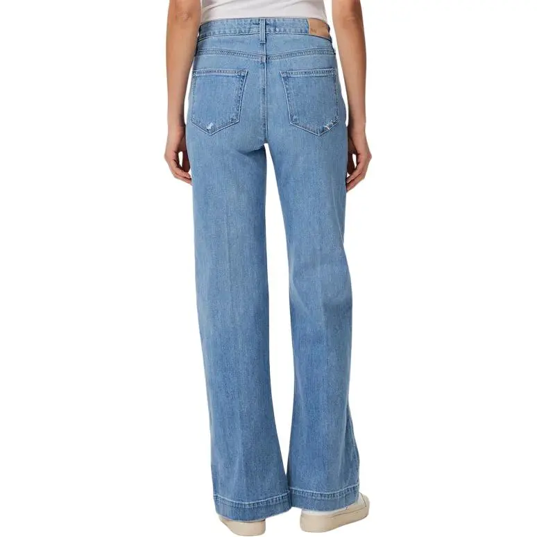 PAIGE Leenah High-Waist Logo Patch Wide-Leg Jeans-1