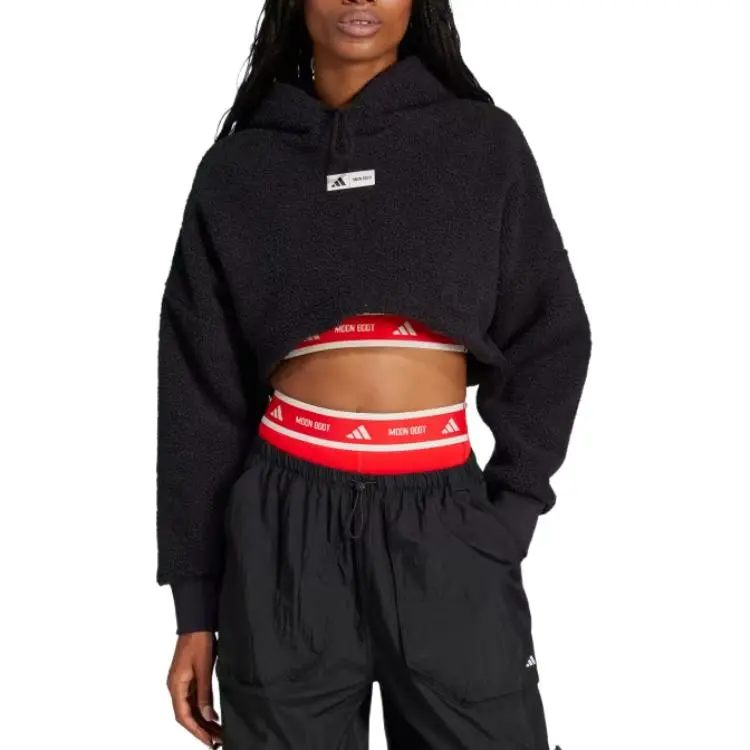 Adidas Moon Boot Cropped Hoodie Black-1