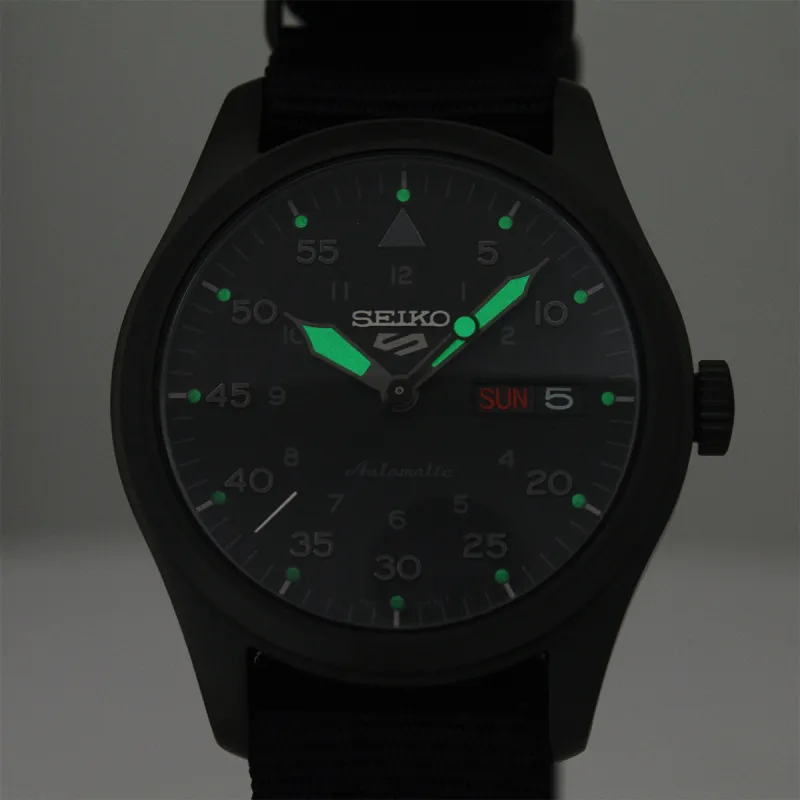 SEIKO Automatic Mechanical Movement Nylon Strap Watch 40mm Men's Watches Black Dial SRPJ11K1-4
