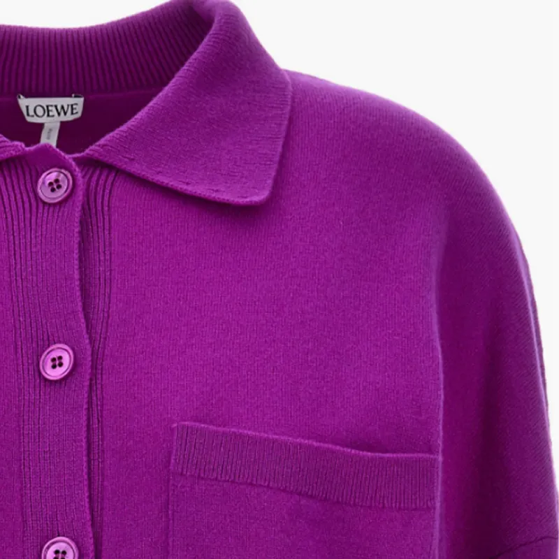 LOEWE Logo Embroidered Button-Up Cardigan-2