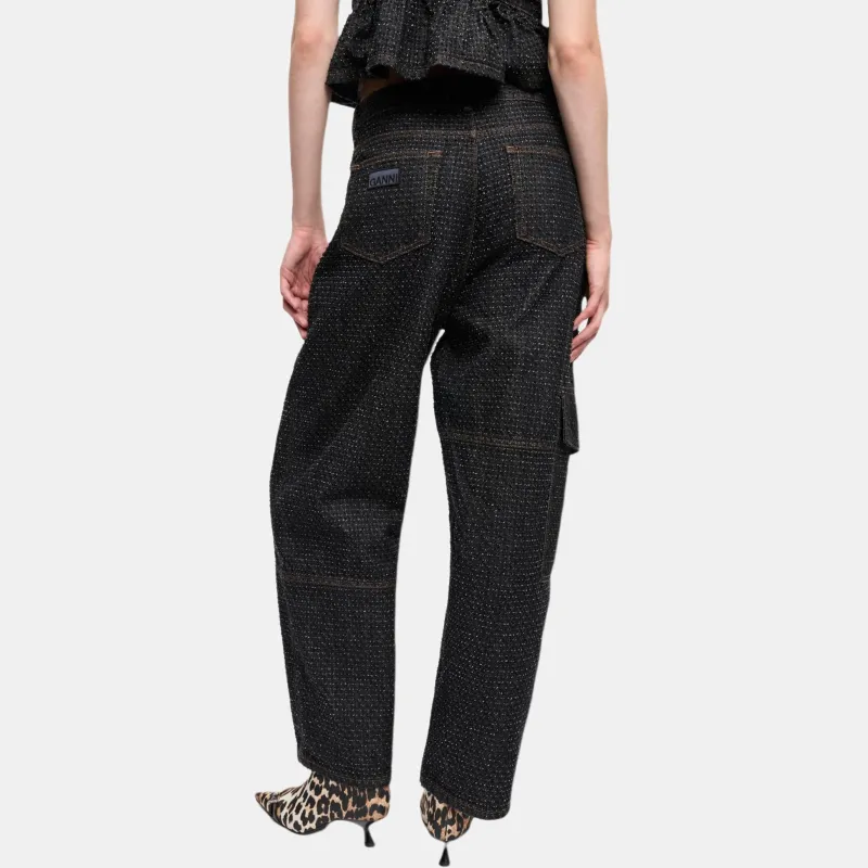GANNI Fluffy Wide leg Jeans-4