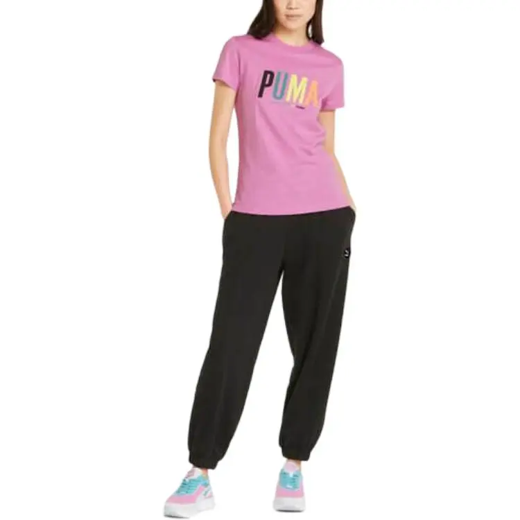 PUMA T Shirts Women's Fuchsia-4