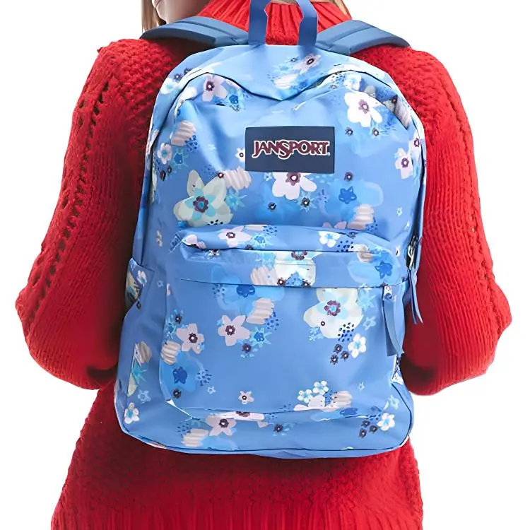JanSport Polyester Backpack Medium Size Women's Artistic Flowers-2