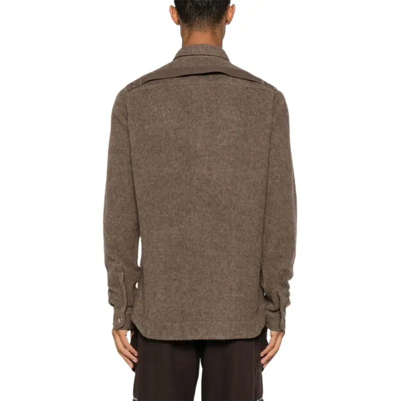 RICK OWENS Felted Curved Hem Overshirt-4