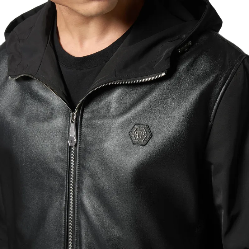 PHILIPP PLEIN Logo Patch Hooded Jacket-5