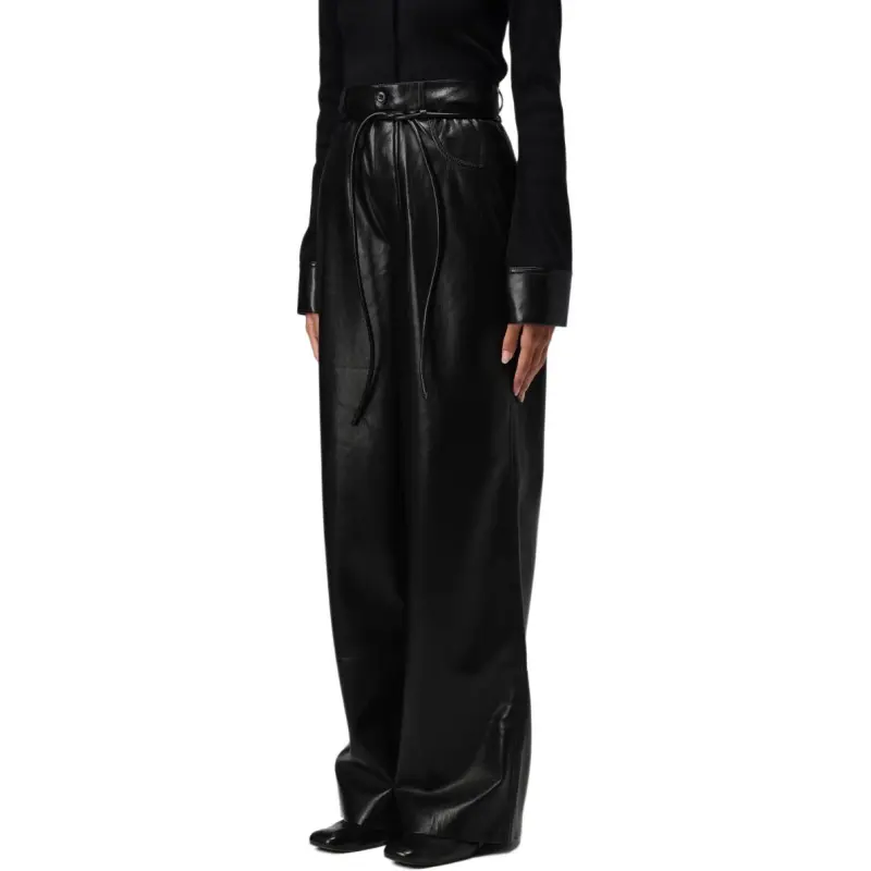 NANUSHKA Leather Pants Women's Black-2