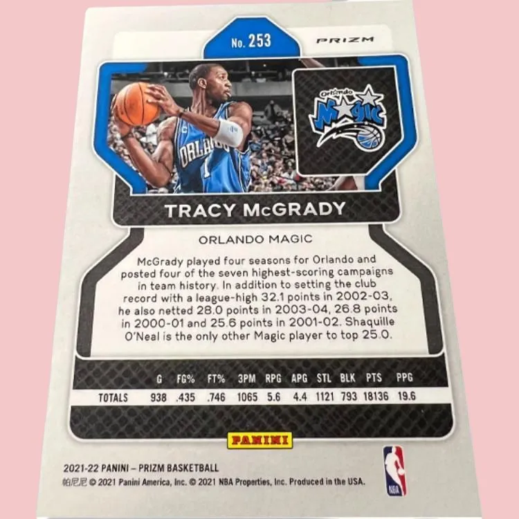 PANINI Magic Tracy McGrady Tricolor Holographic Card High End Player Card Rare Card Sports Cards 1 Pc-3