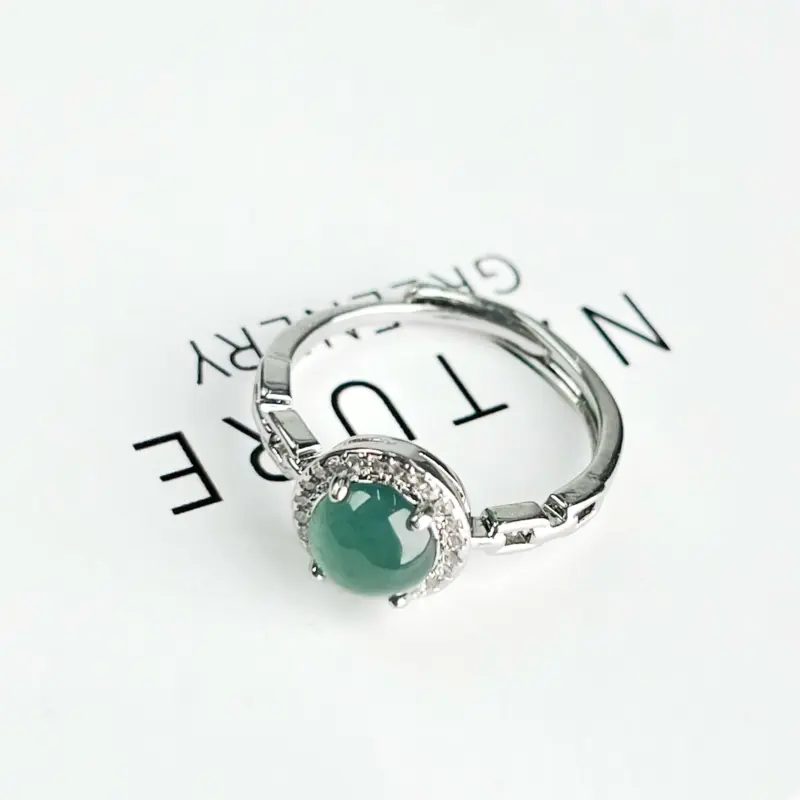 WENFUGE Bean Type Jadeite Rings Unisex-2